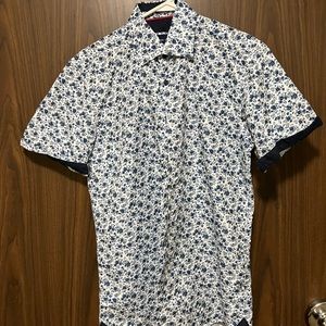 Floral button up dress shirt